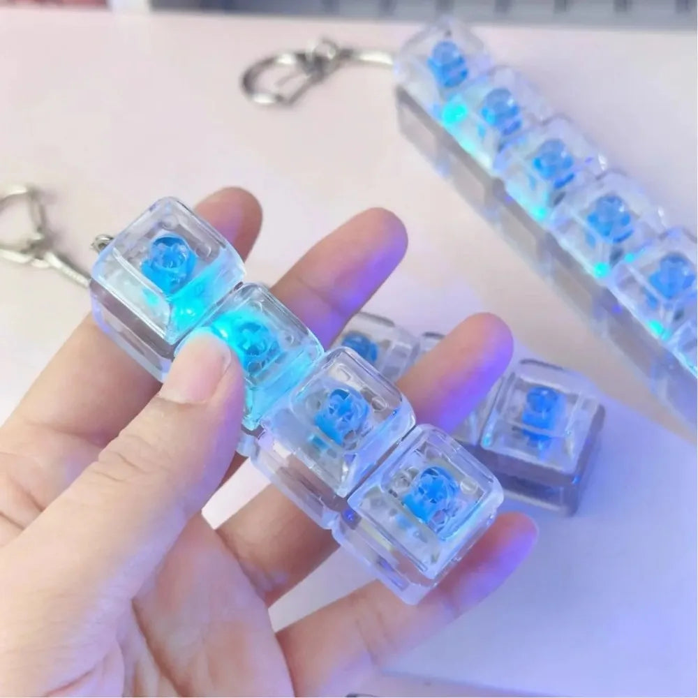 2026 HOT Multi-Style LED Light-Up Keycap Keychain Clicker Fidget Toy Stress Relief Portable Desk Accessory for Kids Adults