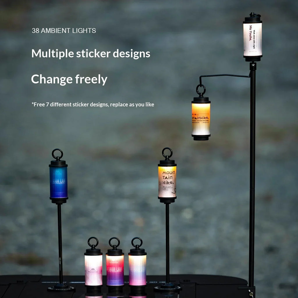 MOUNTAINHIKER 1800mAh LED 38 Ambient Camping Lantern Outdoor Portable Hanging Light with Ultra-Long Battery Life for Ambiance