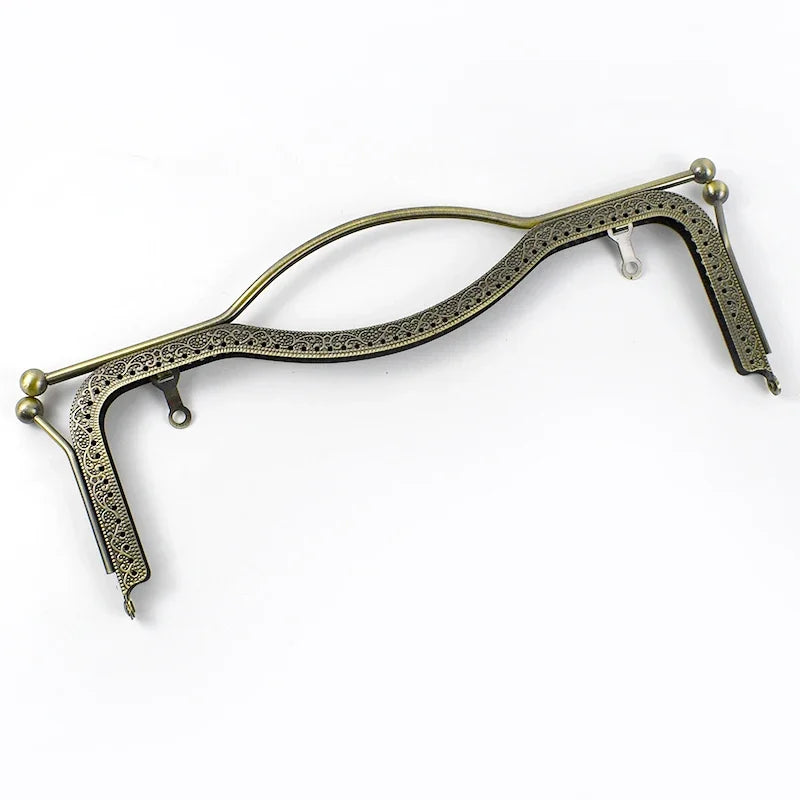 1/2Pcs Deepeel 20.5/27cm Metal Wallet Frame Embossed Hand Pull Parts Purse Bag Handle Kiss Clasp Lock DIY Hardware Accessories