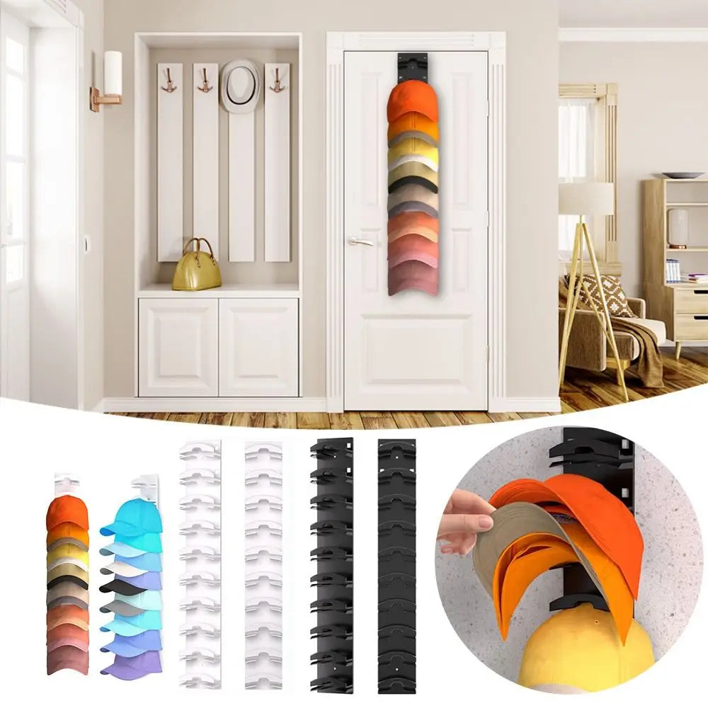 Closet Hat Rack Hat Organizer for Baseball Caps Plastic Space Saving Hat Storage Holder for Door Closet Cap Rack Display Hanger