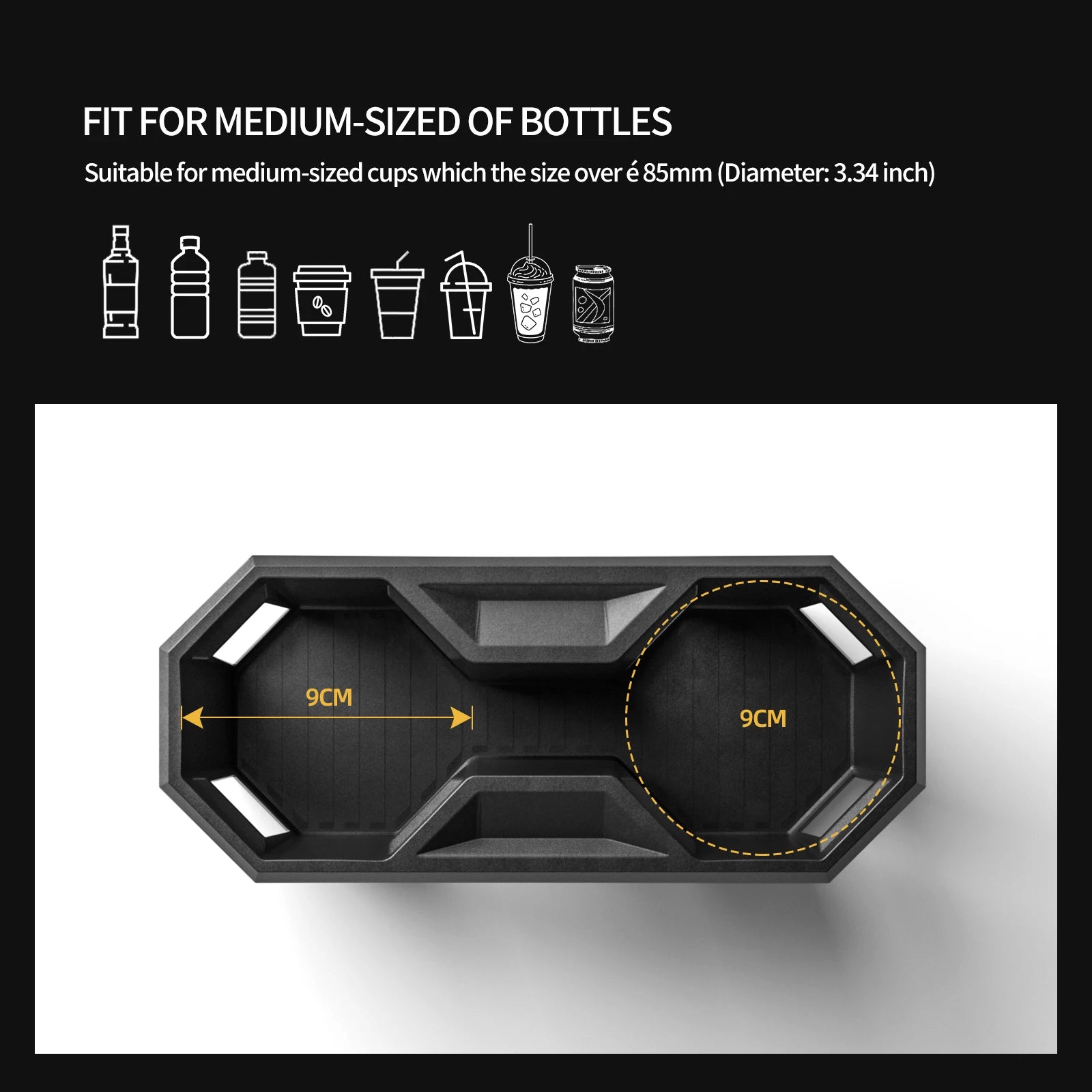 LUCKEASY for Tesla Cybertruck 2024-2026 Cup Holder Central Control Drinks Holder Silicone Water Cup Storage Box Car Accessories