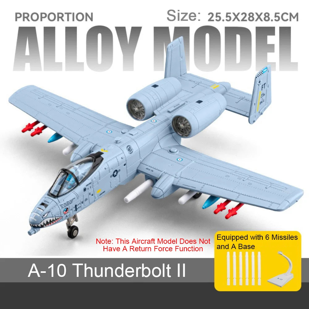 1:32 F-14 Tomcat‌ A-10 Thunderbolt II‌ Fighter Model Toy Sound Light Doors Opened Military Airplane Models Collection Ornaments