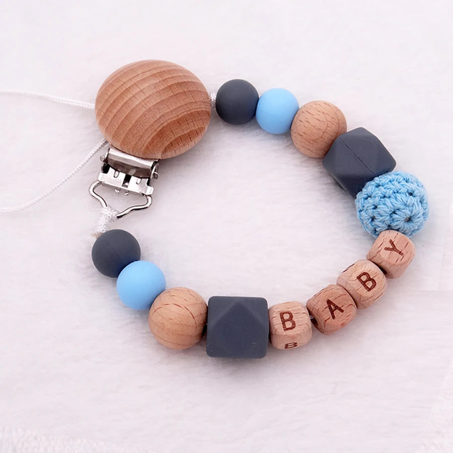 New Baby Pacifier Clips Personalized Name Teethers Toys Dummy Nipples Holder Clip Chain Babies Accessories Newborn Gifts Custom