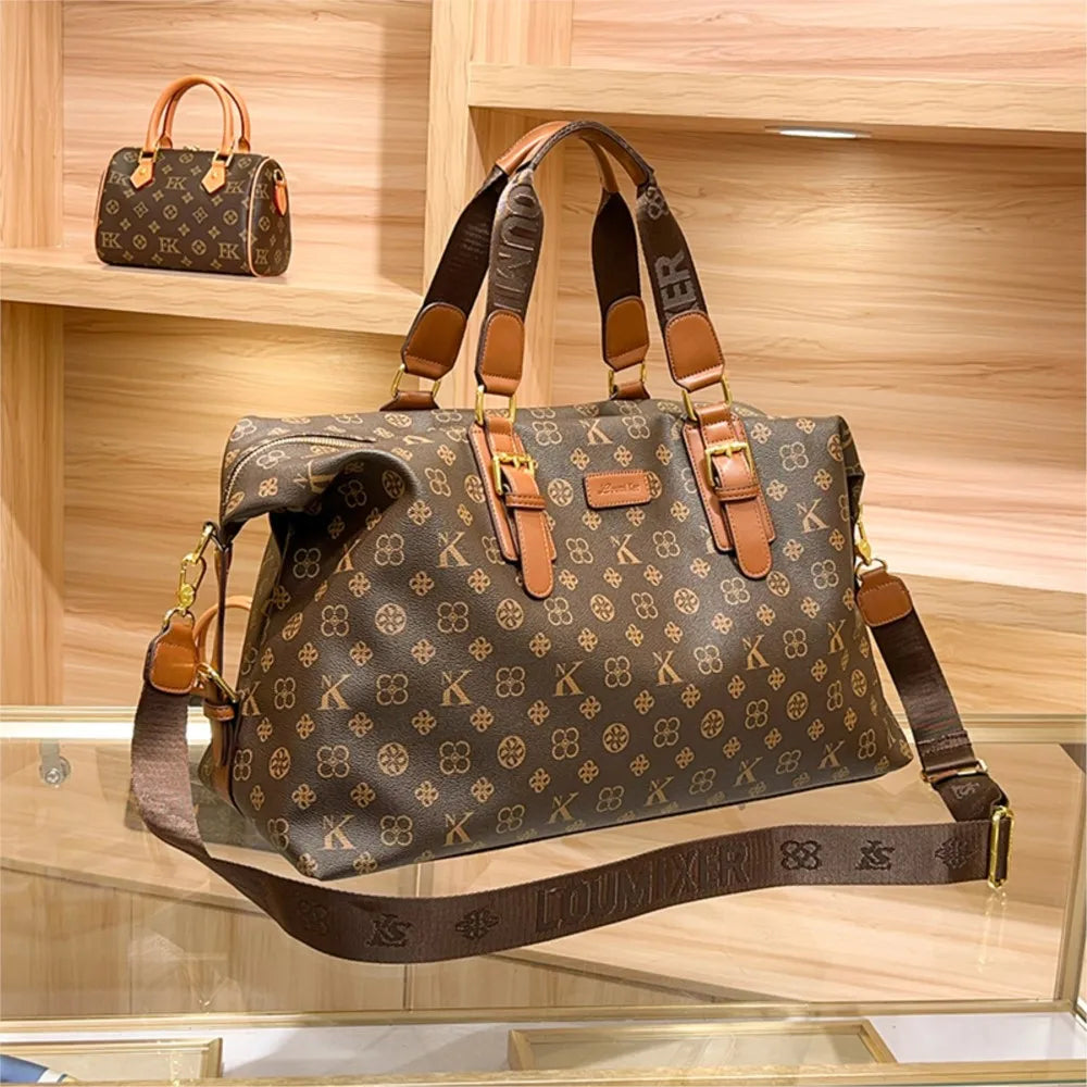 2025 New Fashionable Casual Handheld Travel Bag for Women, Large Capacity Leather Crossover Tote Bag
