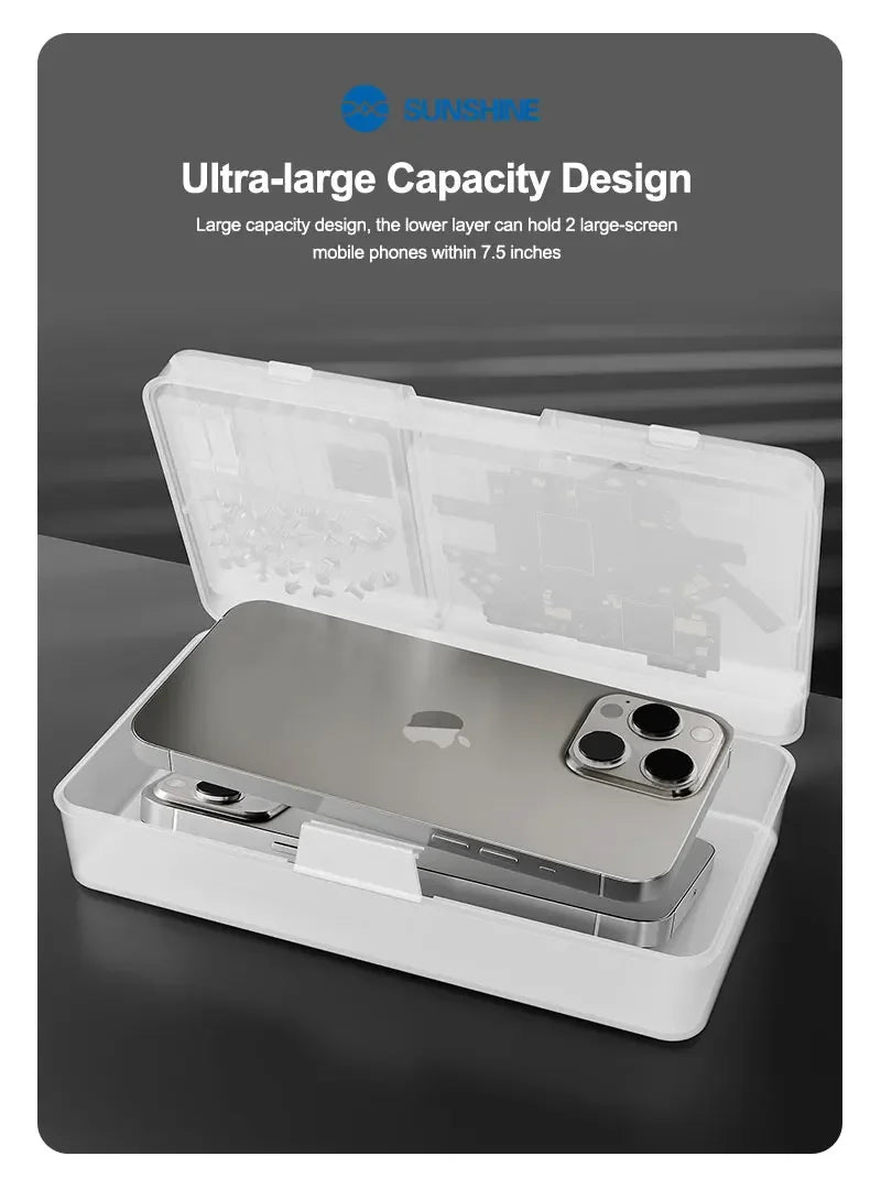 SUNSHINE SS-001A Pro Double-laver Storage Box Thickened High Hardness Small Size Large Capacity Motherboard Screw Storage Tool