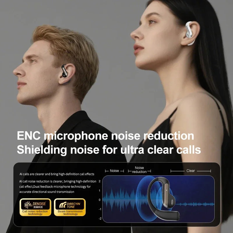 Smart AI Translation Headset True Wireless Sports Long-lasting Bluetooth Headset Stereo Sound Semi-in-ear Air Conduction Headset