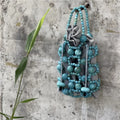 Boutique  acrylic Turquoise Stone Handmade  Evening Bags and Clutches for Women Formal Party Bags Party Rhinestone Handbags