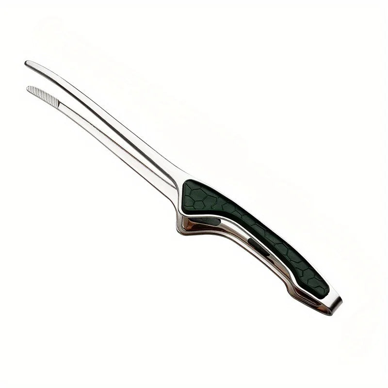 Silver Stainless Steel BBQ Tongs Non Slip Easy Clean Reusable Cooking Utensils for Serving Food Camping BBQ Buffet Oven Tools