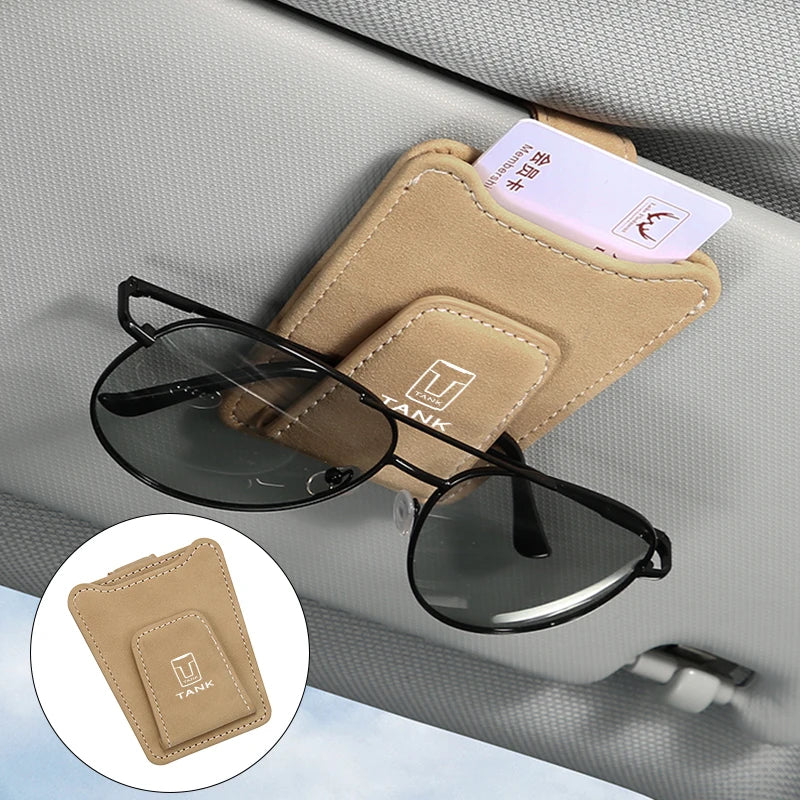 Suede Car Interior Accessories Glasses Clip Sunglasses Storage For Great Wall GWM Tank 300 City 300 Border 400 500 PHEV 700