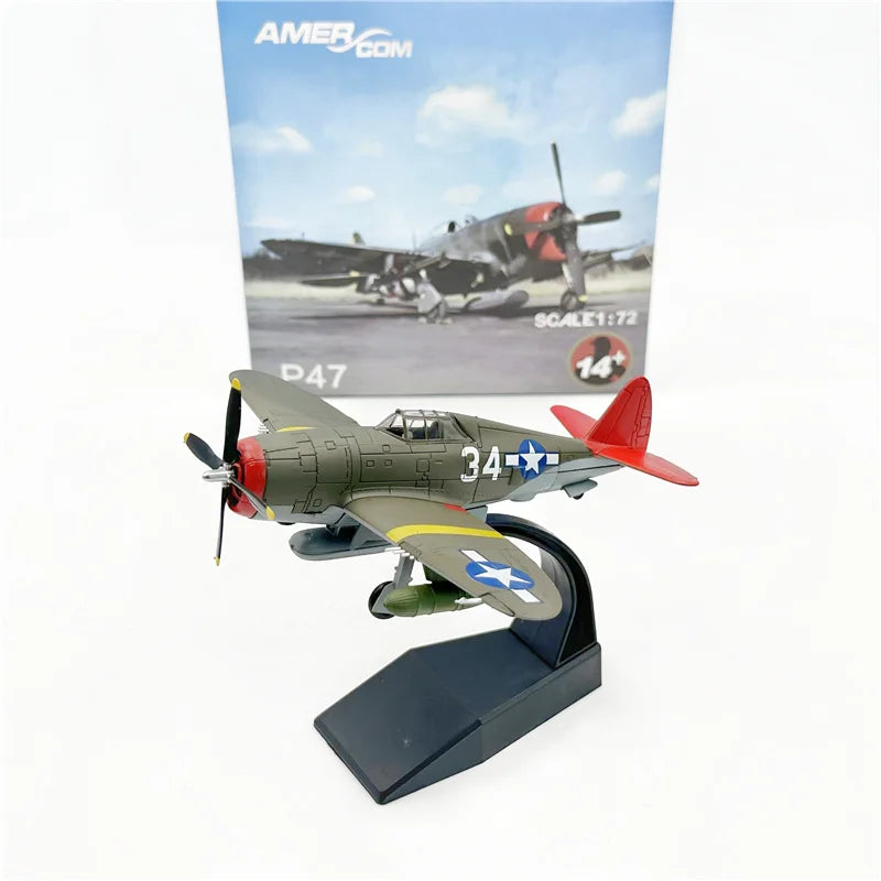 1/72 Scale U.S. P47D Thunderbolt Fighter Bomber P47 Red Tails Squadron Finished Diecast Metal Plane Aircraft Military Model Gift