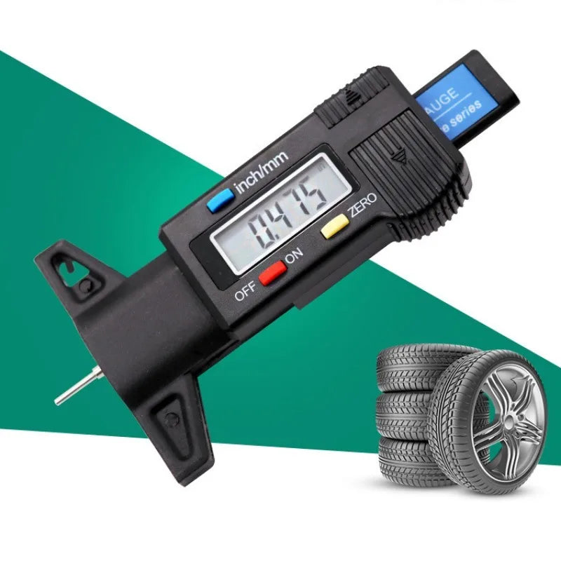 Digital Car Tyre Tire Tread Depth Gauge Meter Measurer Tool Caliper Thickness Gauges Tread Brake Pad Shoe Tire Monitoring System