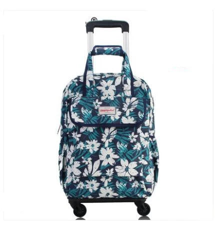 Women Carry On Hand Luggage rolling bag Oxford Rolling Backpack Travel Trolley Bag Travel Luggage bag Trolley Wheeled Backpacks