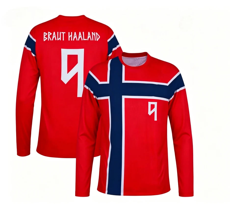 2026 new Norway round neck long sleeved T-shirt for men's casual quick drying outdoor sports fan support
