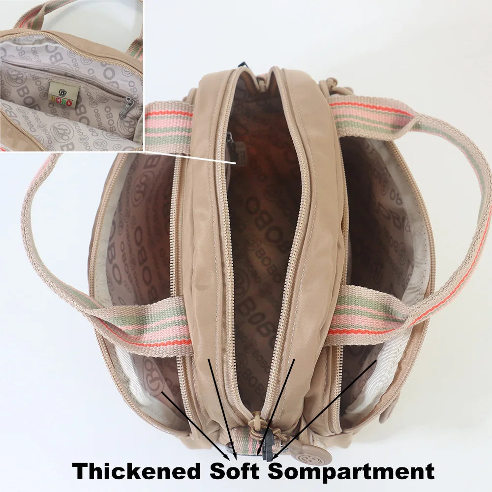 Women's Fashion Messenger Bag Handbag, Nylon Material, Wrinkle-resistant, Square Shape, Thickened Soft Compartment