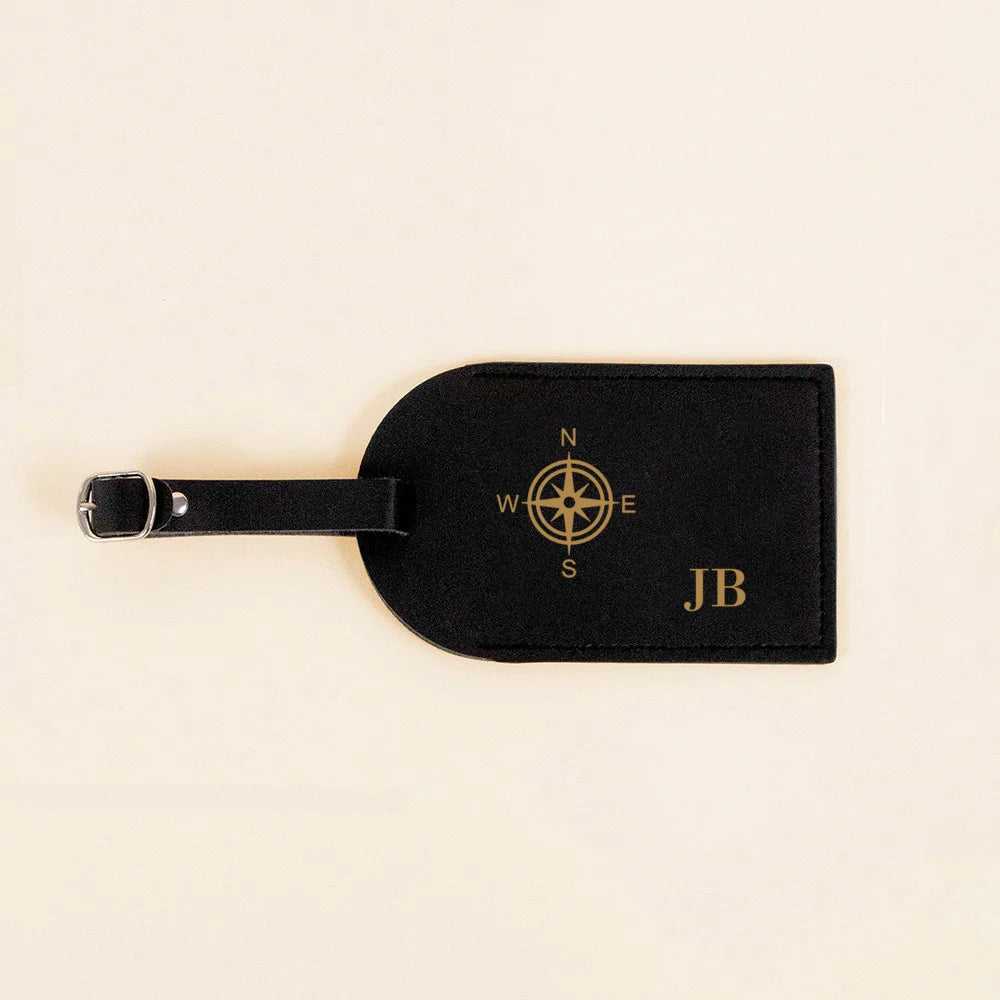 Personalized Leather Monogrammed Luggage Tag Couple Travel Baggage Label Tags Wedding Custom Best Friend Gift Bridal Shower Gift