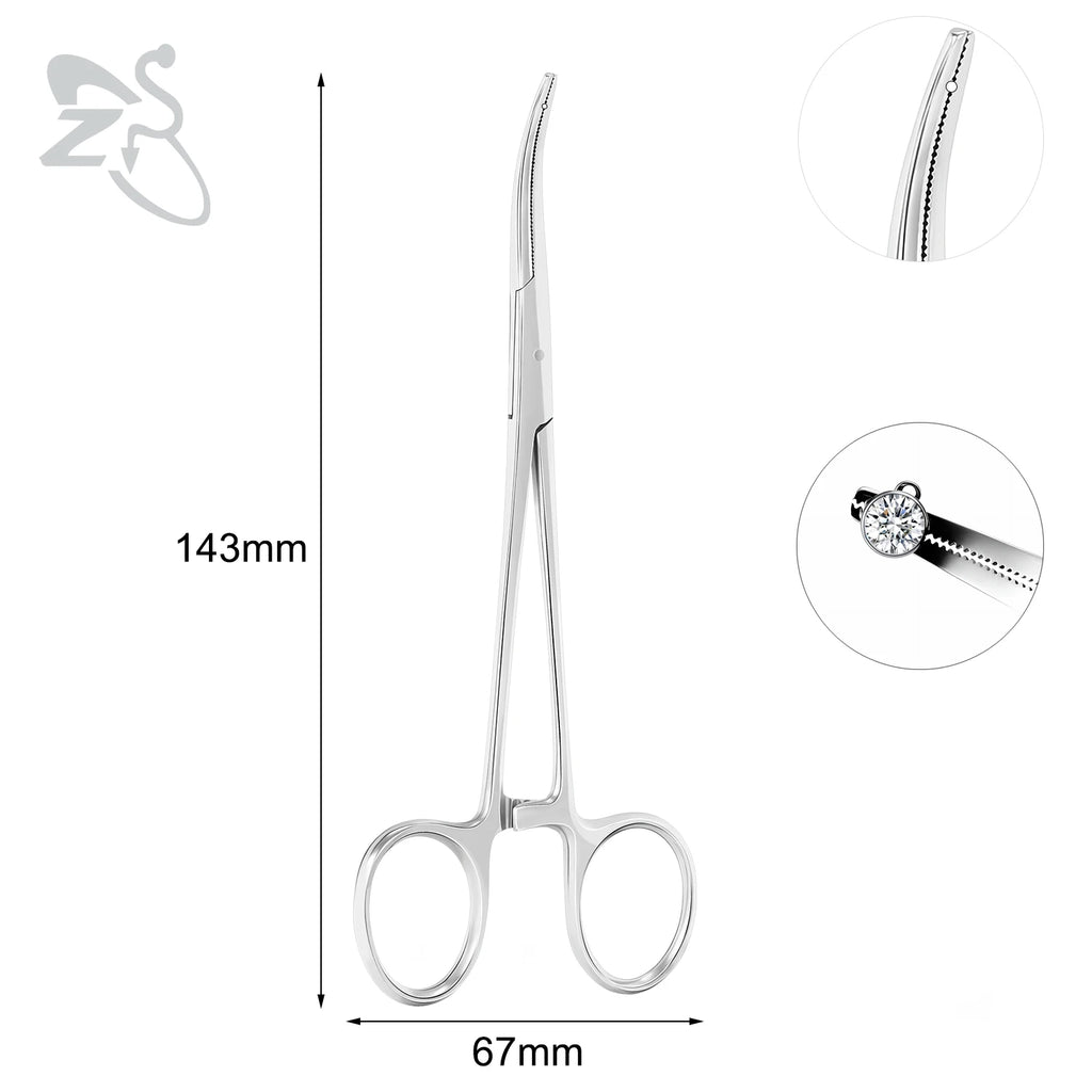 ZS 1PC Stainless Steel Piercing Clamp Slotted Locking Forcep Opening Piercing Plier Tool for Ear Lip Belly Navel Tongue Piercing