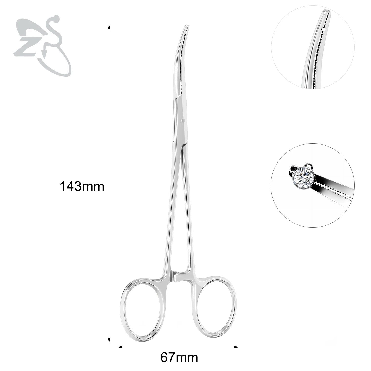 ZS 1PC Stainless Steel Piercing Clamp Slotted Locking Forcep Opening Piercing Plier Tool for Ear Lip Belly Navel Tongue Piercing