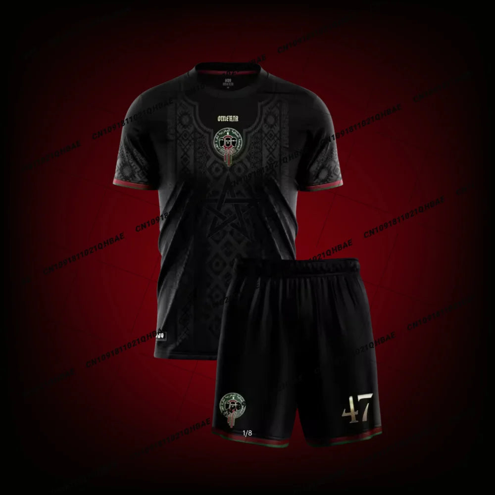 New Hot Merta Boxing Maglietta Omertà Black 47 Tee Shorts Set Men Oversized Breathable Quick Drying Sports Suit Mma Fitness Suit