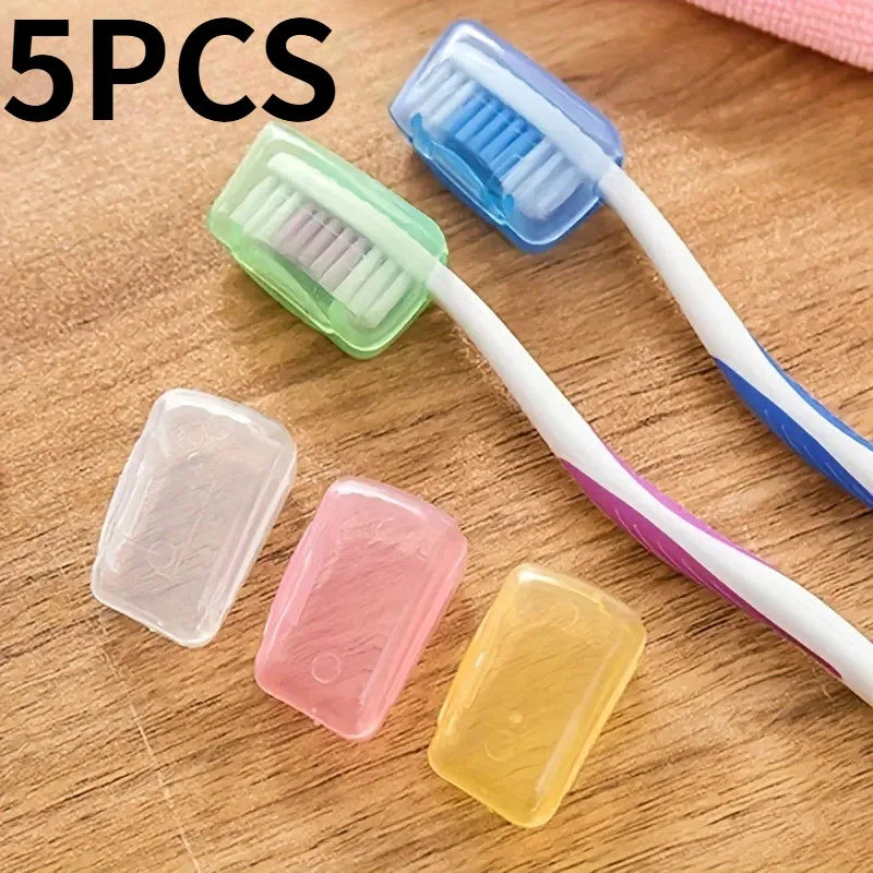 5Pcs Travel Toothbrush Head Caps - Hygienic Cover for Dental Brush Heads,Portable for On-the-Go. travel acessories