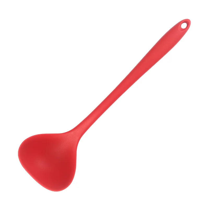 1/7pc Silicone Kitchen Utensil Set Non-Stick Spatula, Soup Ladle, Slotted Turner & 4 Tools | 450 ° F Heat-Resistant, Dishwashe S