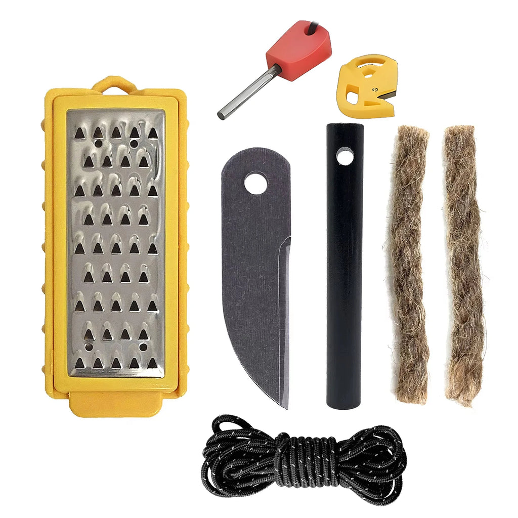 NEW Outdoor Camping Flint Set Fire Equipment Wilderness Survival EDC Tool Pack Pal Tinder Maker with Fire Starter