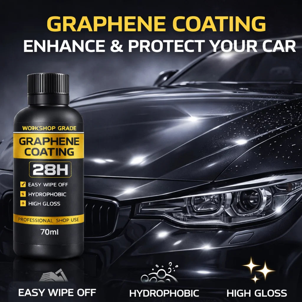 Graphene Ceramic Coating 28H – Easy Wipe Off, Hydrophobic & High Gloss (70ml)