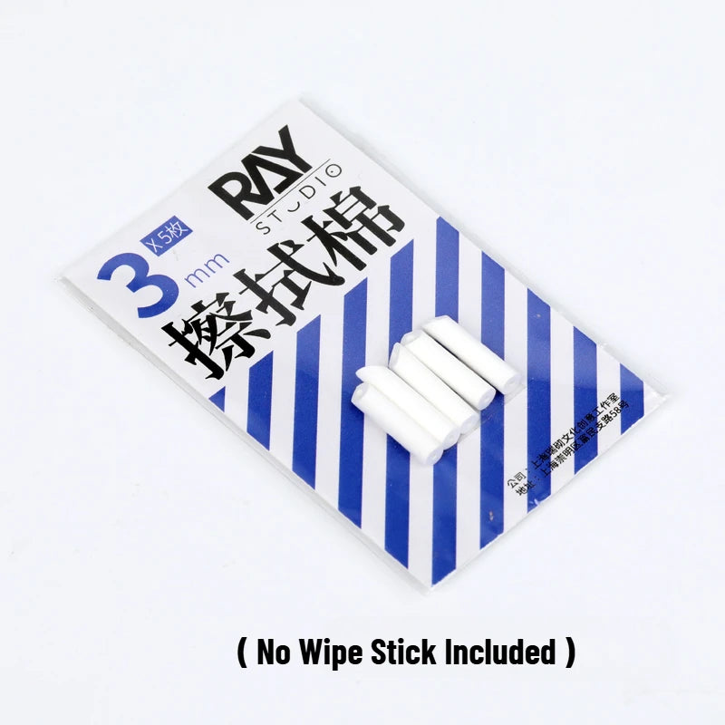 RAY Studio Metal Wiping Stick Seepage Cleaning Swab with Polyester Wiping Cotton Tips for Model Hobby Panel Liner Cleaning Stick