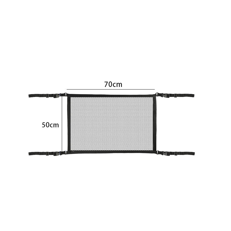 Car Ceiling Storage Net Pocket, Adjustable Roof Mesh Organizer Bag, Universal Auto Interior Roof Cargo Net for Travel Supplies