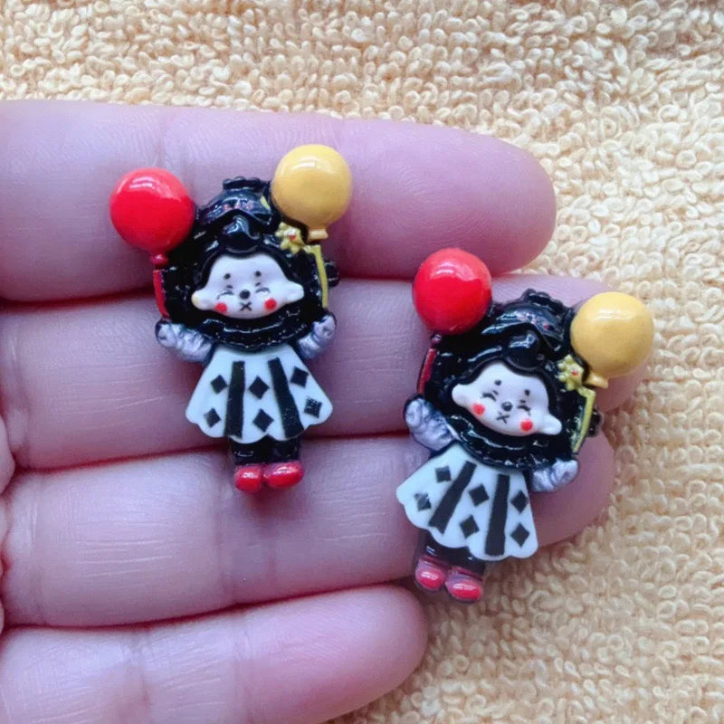 12pcs Joker Balloon Children's Fun Handmade DIY Cream Gel Phone Case Hair Clip Headpiece Resin Accessories Jewelry