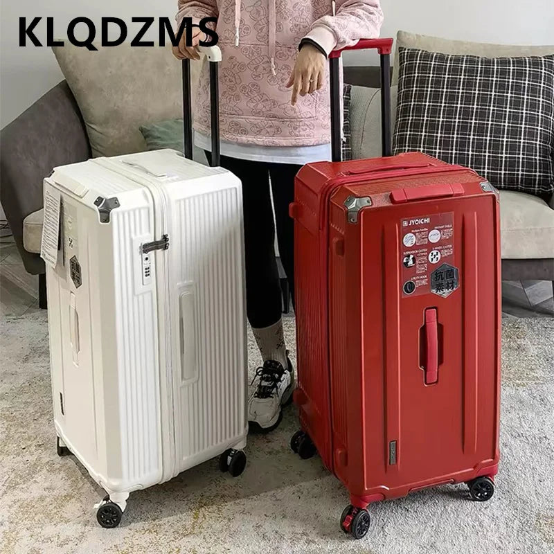 KLQDZMS High-quality Suitcase Large-capacity PC Trolley Case Women Boarding Box Family Travel Essentials Rolling Luggage Bag