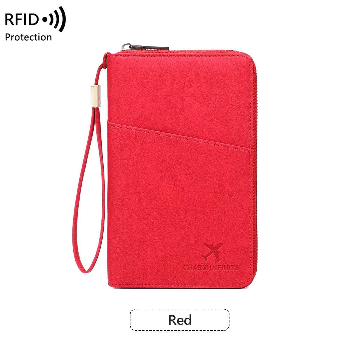 New Large Capacity RFID Anti-Magnetic Passport Holder with Zipper Multi-Function Travel Wallet for Documents And Tickets  Wallet
