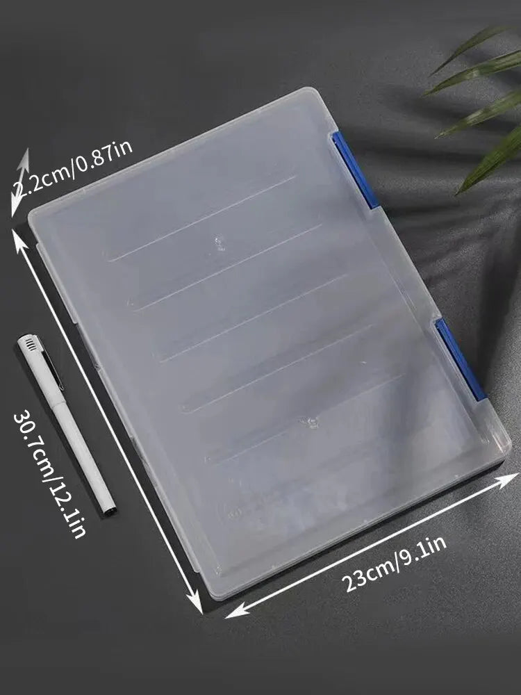 1PC Transparent File Box A4 Plastic PP File Box For School Students Multi-layer Portable Double-layer Data File Subject Classifi