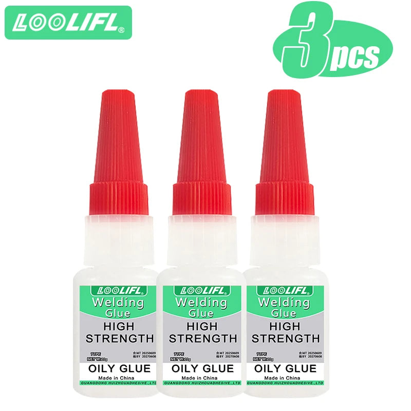LOOLIFL50g High Strength Welding Oily Super Glue Universal Clear Non-Marking Repair Adhesive Instant Glue Strong Fast Super Glue