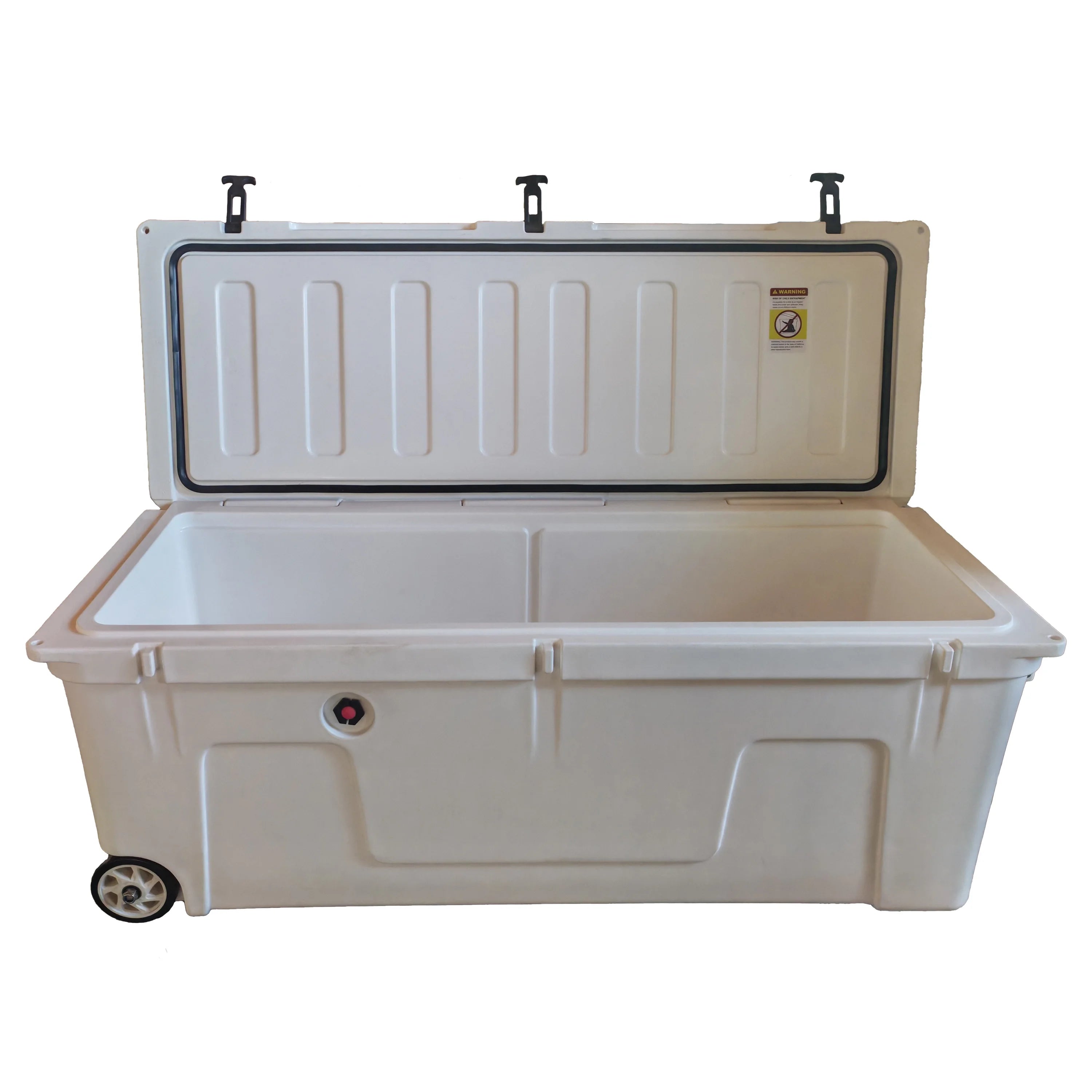 200L Large Wheeled Rotomolded PE Plastic Insulated Cooler Box, Ideal for Outdoor Camping, Fishing,Food & Wine Preservation