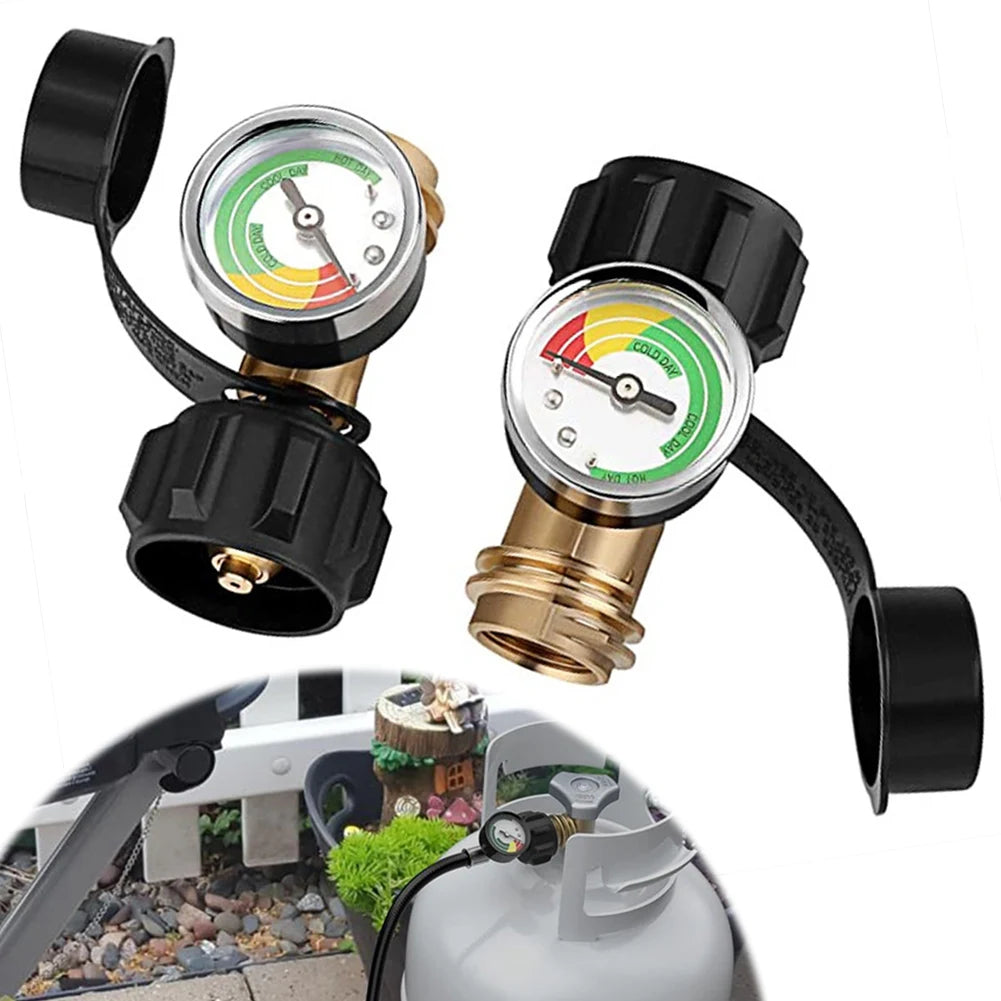 Propane Tank Gauge Level Indicator Gas Pressure Meter Propane Pressure Gauge for RV Camper Cylinder BBQ Gas Grill Heater