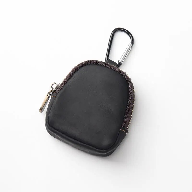 .Hot Sale-PU Leather Coin Purse Retro Small Zipper Pouch For Coins Earphones Accessories Bag Pendant