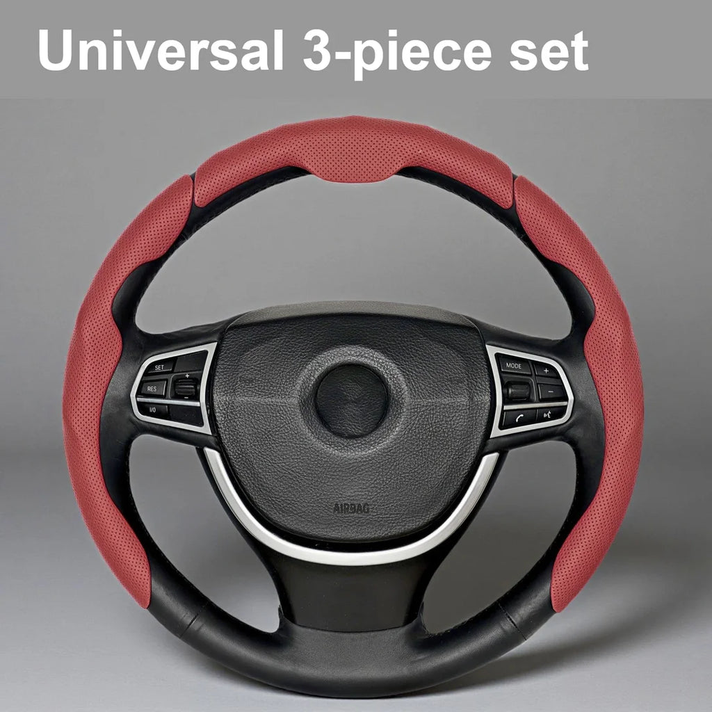 Luxury Nappa Faux Leather Steering Wheel Cover That Is Non-Slip And Sweat-Absorbent, Sporty Style Suitable For Various Vehicles