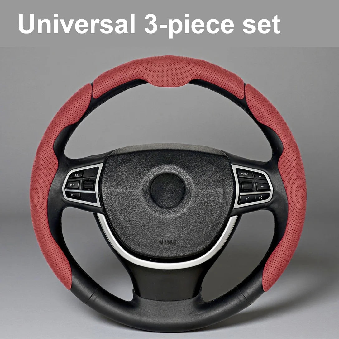 Luxury Nappa Faux Leather Steering Wheel Cover That Is Non-Slip And Sweat-Absorbent, Sporty Style Suitable For Various Vehicles