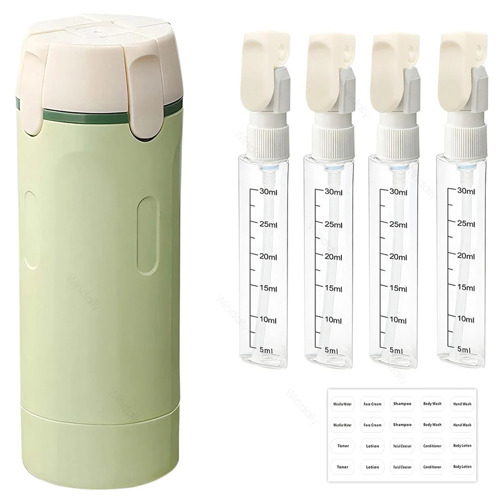 New 4 in 1 Travel Dispenser Portable Travel Bottles Leak Proof Leakproof Travel Container For Perfume Shampoo Conditioner Lotion