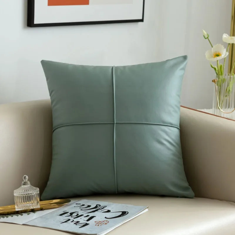 light luxury simulation leather thickened technology cloth waterproof throw pillow living room sofa cushion rectangular pillow