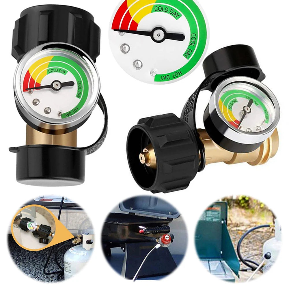 Propane Tank Gauge Level Indicator Universal Propane Gauge Propane Pressure Gauge for BBQ Gas Grill Cylinder RV Camper and More