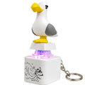 Fun Seagull Shaped Stress Relief Push Button Fidget Toy Keychain, Novelty Cute Desk Ornament for Office, Small Gift