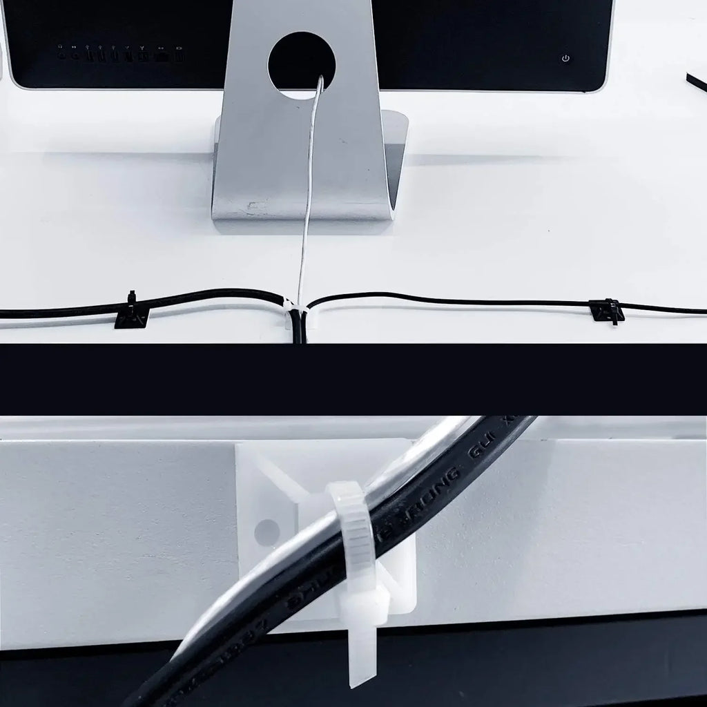 Self-locking Plastic Nylon Tie + Nylon Square Plastic 3M Self Adhesive Wire Zip Fixed Seat Holder Cable Tie Mount Base