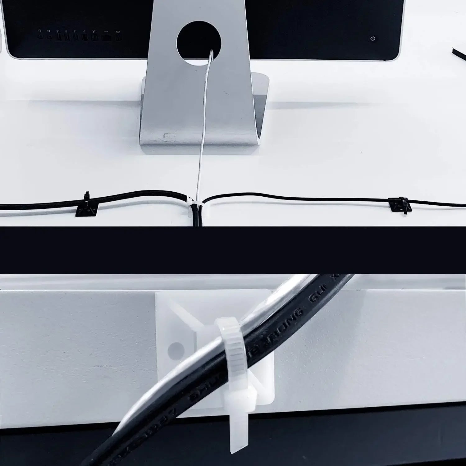 Self-locking Plastic Nylon Tie + Nylon Square Plastic 3M Self Adhesive Wire Zip Fixed Seat Holder Cable Tie Mount Base