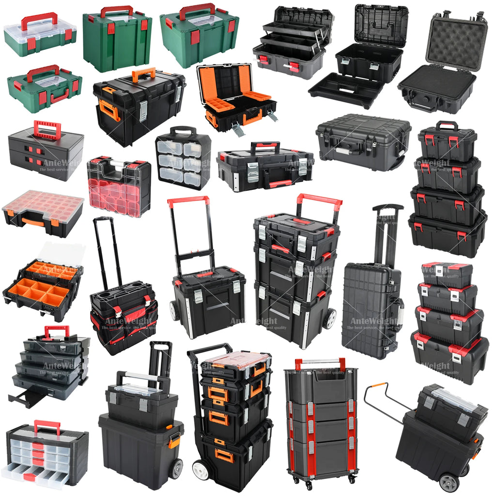 Vertak 3 in 1 Multifunctional Portable Trolley Case Three-Layer Plastic Toolbox Storage Box with Drawers