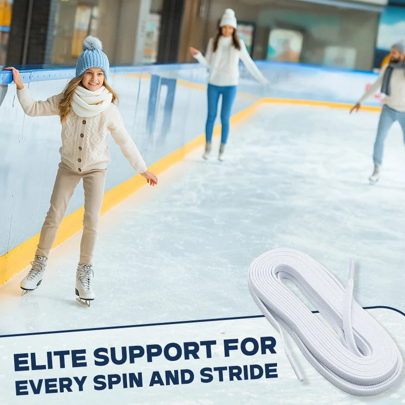 UICE Figure Skating Shoe Laces Width 0.5cm Figure Skate Laces 86/94/102in Dual Layer Braid Skates Laces Ice Skating Accessorie