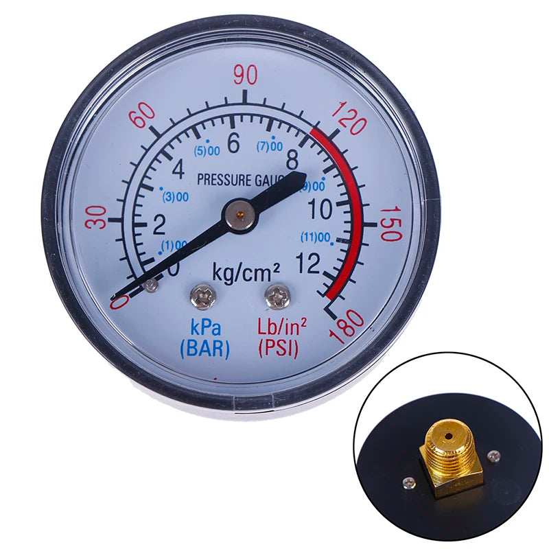 1pcs Bar Air Pressure Gauge 13mm 1/4 Bsp Thread Double Scale For Air Compressor Tools Accessories