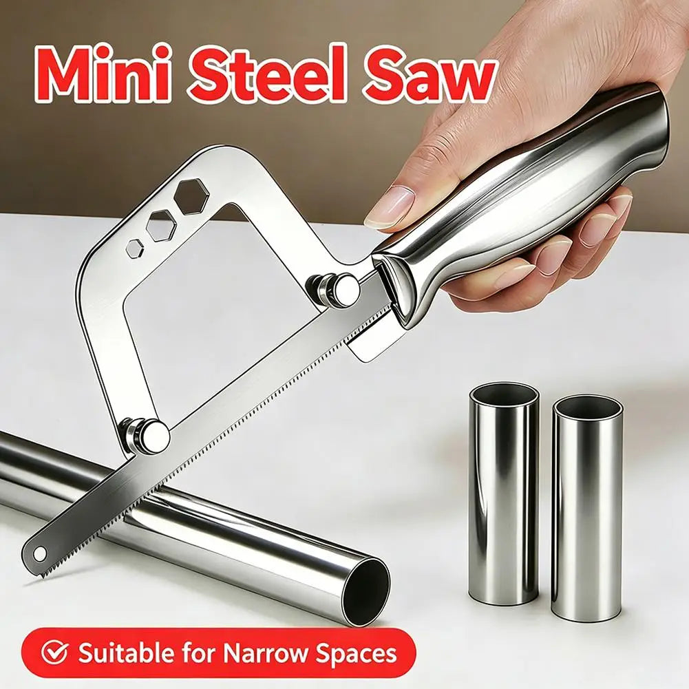 Mini Hacksaw Stainless Steel Frame Small Hacksaw Household DIY Small Handheld Saw Hand Saw For Wood / Plastic / Metal Cutting