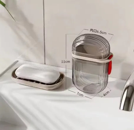 Portable Soap Holder Toothbrush Case Durable Plastic Travel Essentials, Easy-Clean Gym & Bathroom Accessories