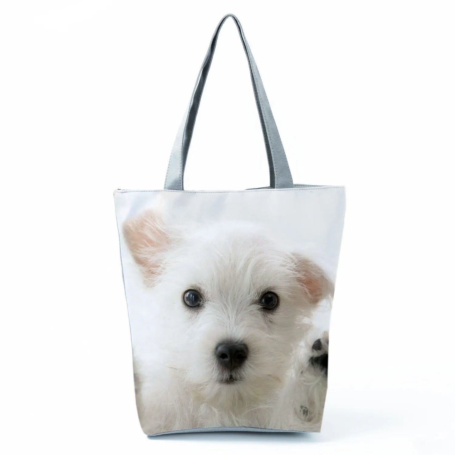 Cute Maltese Dogs Print Handbags Casual Women Shopping Bag Large Capacity Foldable Shoulder Bags Eco Reusable Travel Beach Totes